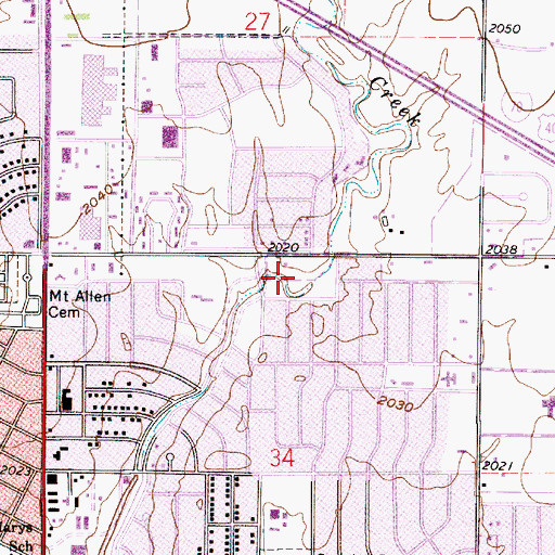Topographic Map of Hickock Park, KS