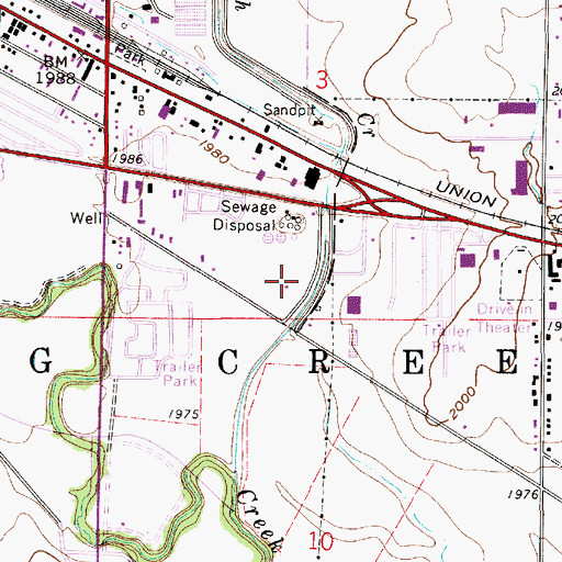 Topographic Map of Frank Stramel Baseball Fields, KS