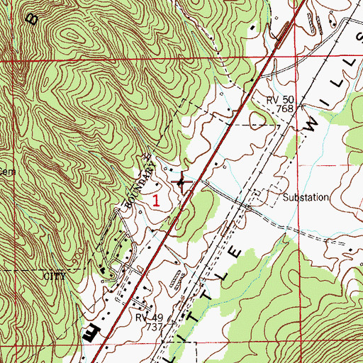 Topographic Map of Big Valley Church of God, AL