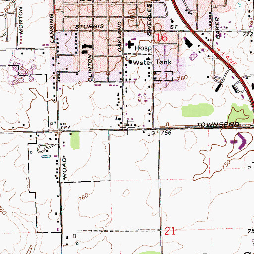 Topographic Map of Church of Jesus Christ of Latter Day Saints, MI