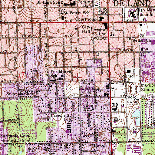 Topographic Map of Saint Paul Holiness Church, FL
