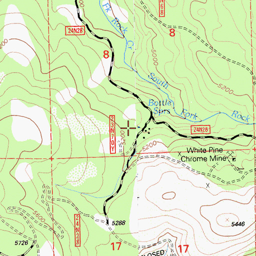 Topographic Map of Bottle Springs, CA