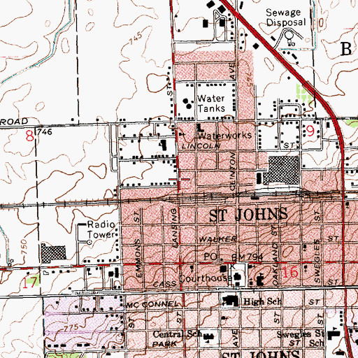 Topographic Map of Church of the Nazarene, MI