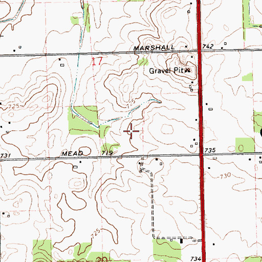 Topographic Map of Twin Oaks Golf Course, MI