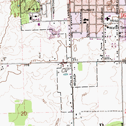 Topographic Map of Saint Johns Middle School, MI