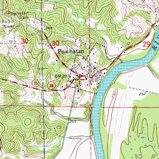 Topographic Map of Powhatan Jail (historical), AR