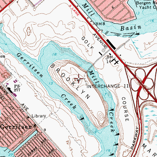 Topographic Map of Mau Mau Island, NY
