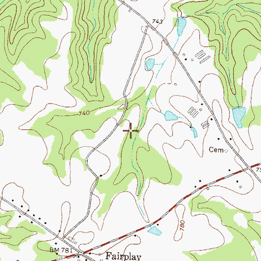 Topographic Map of Chestnut Grove Cemetery, GA