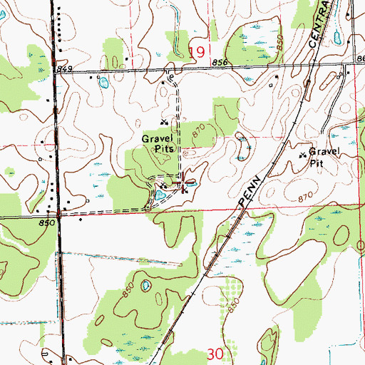 Topographic Map of Hawk Hollow Golf Course, MI
