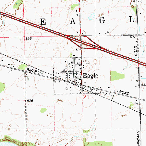Topographic Map of Eagle Foursquare Gospel Church, MI