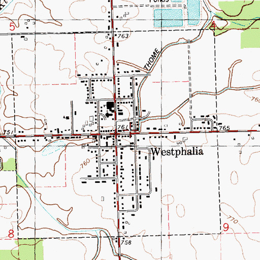 Topographic Map of Westphalia Post Office, MI