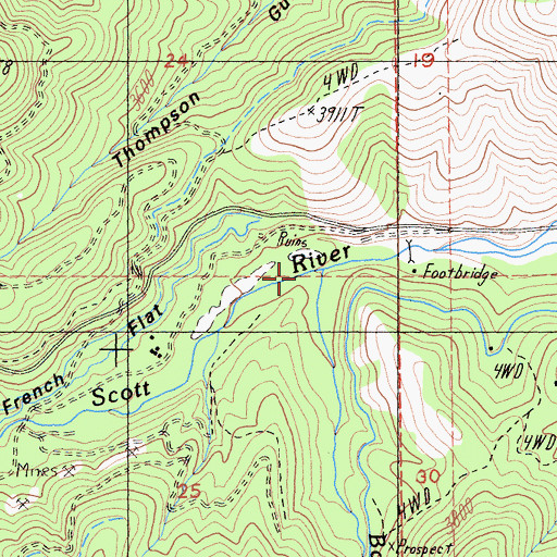 Topographic Map of Boulder Creek, CA