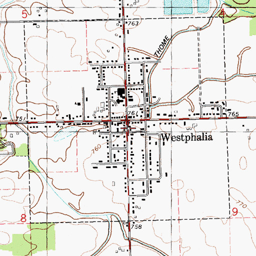 Topographic Map of Westphalia Township Fire Department, MI