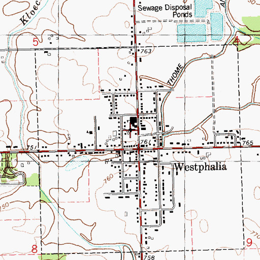 Topographic Map of Saint Mary's Catholic Church, MI