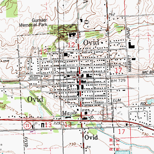 Topographic Map of Ovid Station (historical), MI