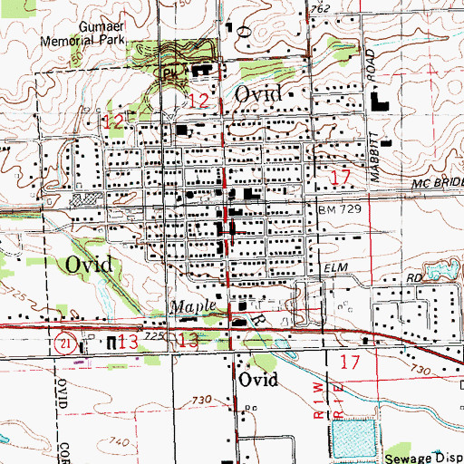Topographic Map of Ovid Main Street Clinic, MI