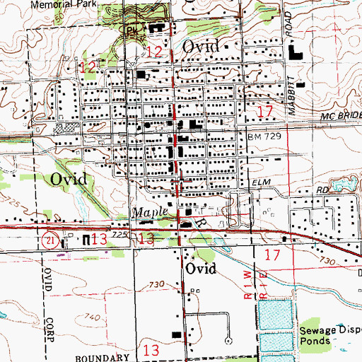 Topographic Map of First Baptist Church of God, MI