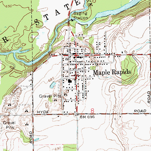 Topographic Map of Congregational Christian Church, MI
