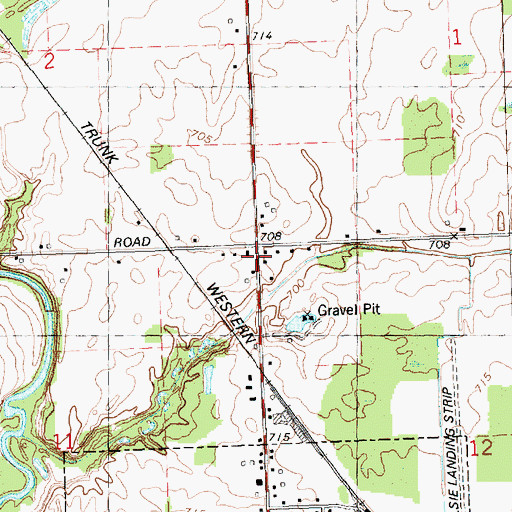 Topographic Map of Fenmore Baptist Church, MI