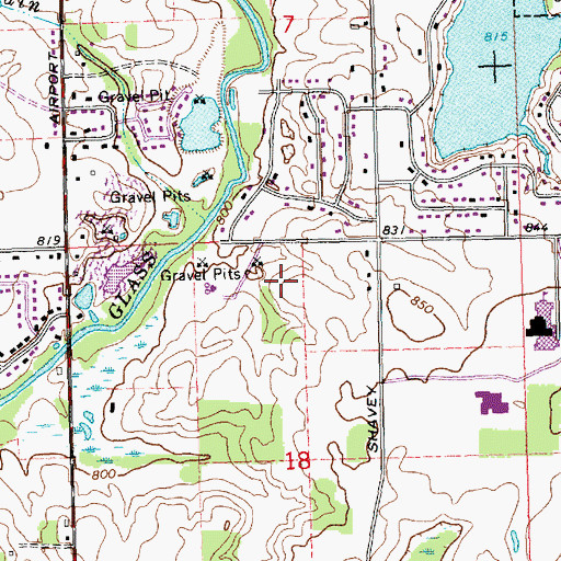 Topographic Map of Padgett Park, MI