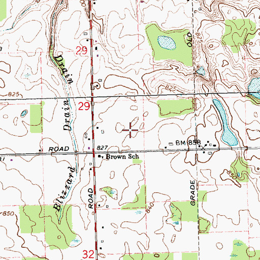 Topographic Map of First Baptist Church, MI