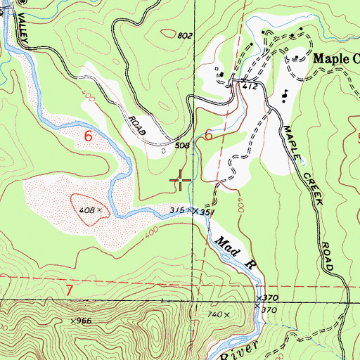 Topographic Map of Boulder Creek, CA