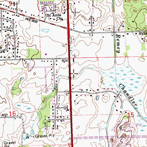 Topographic Map of Delta Medical Center, MI