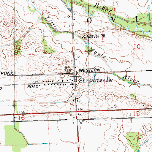 Topographic Map of Shephardsville Station (historical), MI