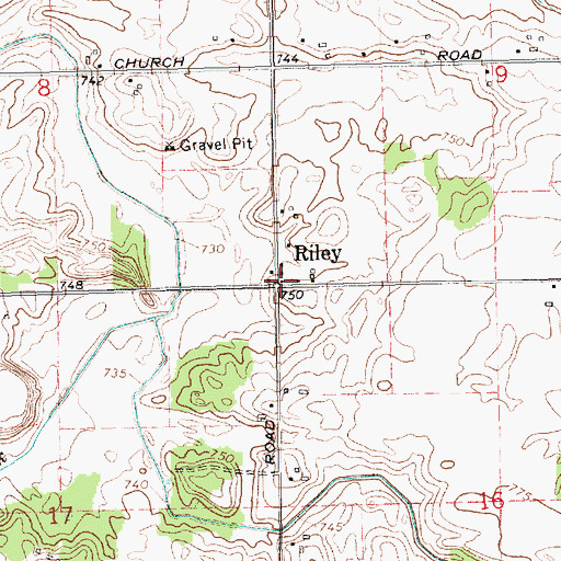 Topographic Map of Riley Post Office (historical), MI