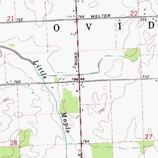 Topographic Map of Jessie Post Office (historical), MI