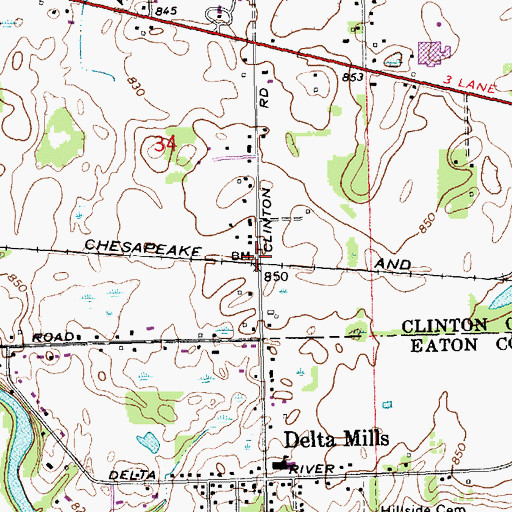Topographic Map of Ingersoll Post Office (historical), MI