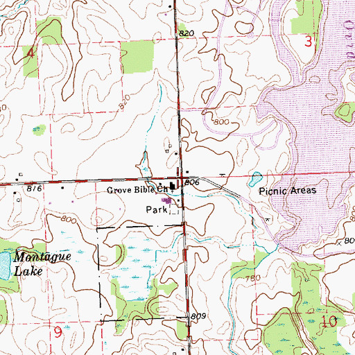 Topographic Map of Victor Post Office (historical), MI