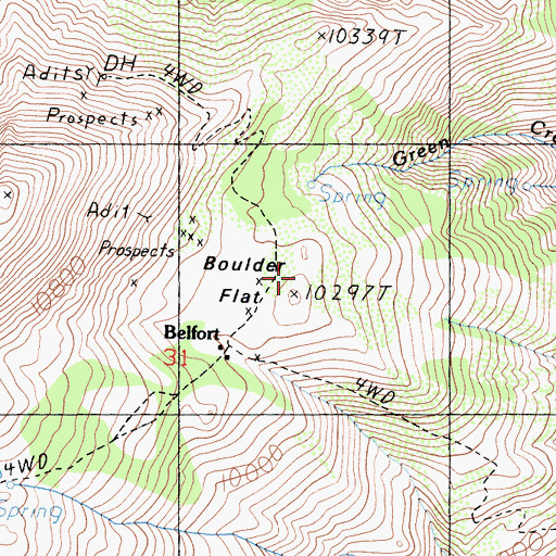 Topographic Map of Boulder Flat, CA