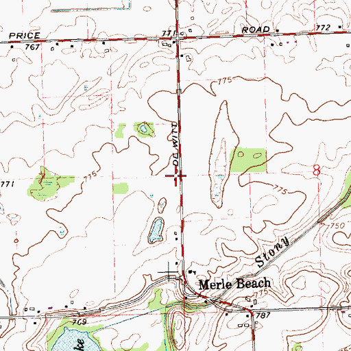 Topographic Map of Olive Post Office (historical), MI