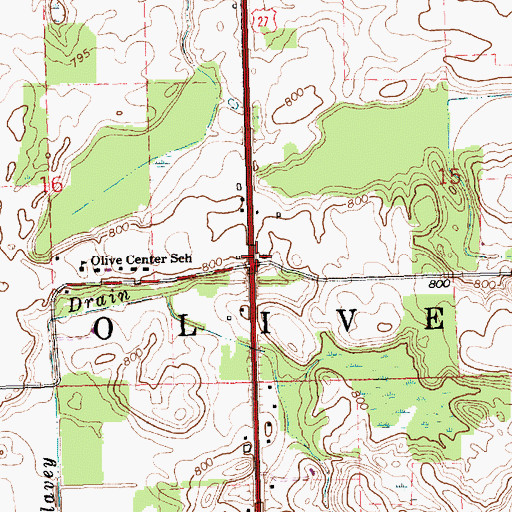 Topographic Map of Corkin Post Office (historical), MI