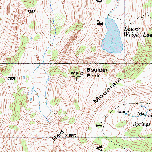 Topographic Map of Boulder Peak, CA