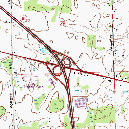 Topographic Map of Interchange 90, MI