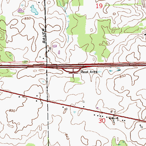 Topographic Map of Grand Ledge Rest Area, MI