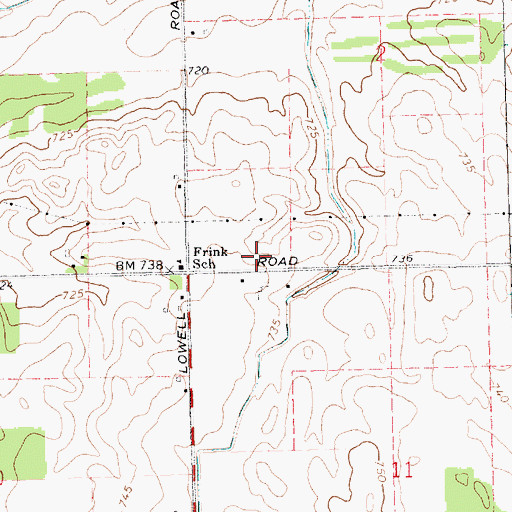 Topographic Map of Frink Cemetery, MI