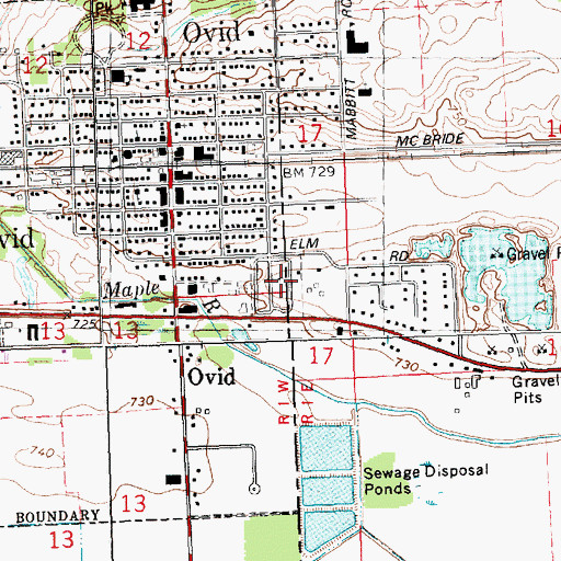 Topographic Map of Maple Grove Cemetery, MI