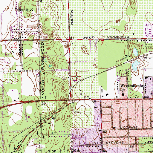 Topographic Map of Bonner Elementary School, FL