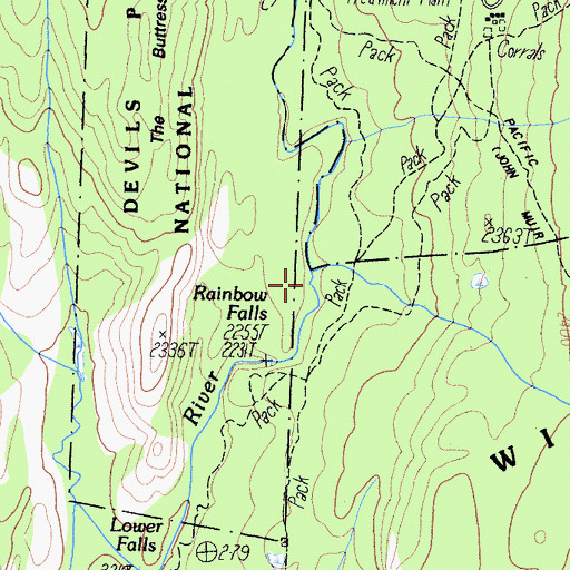 Topographic Map of Boundary Creek, CA