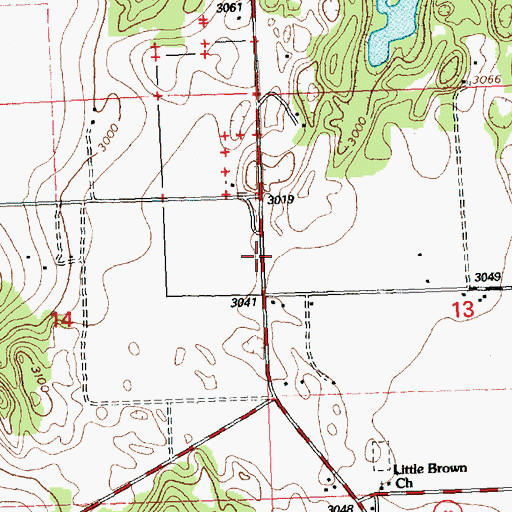 Topographic Map of Pope John Paul II Catholic Church, MT