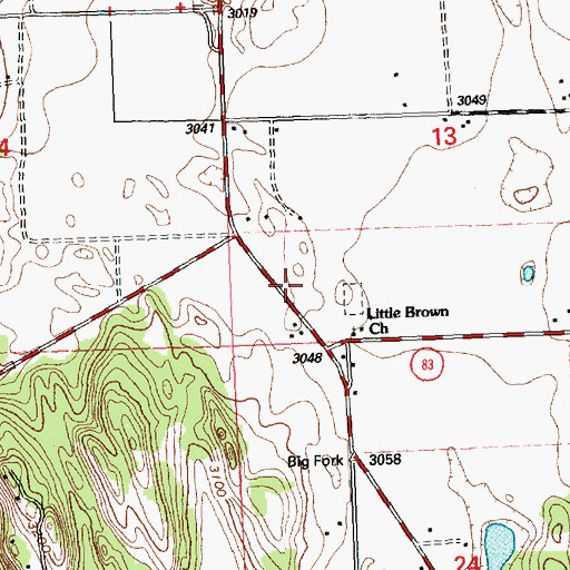 Topographic Map of Crossroads Christian Fellowship Church, MT