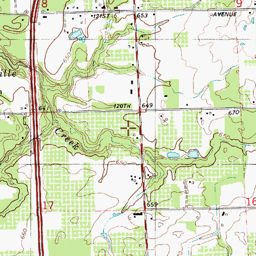 Topographic Map of Ganges United Methodist Church, MI