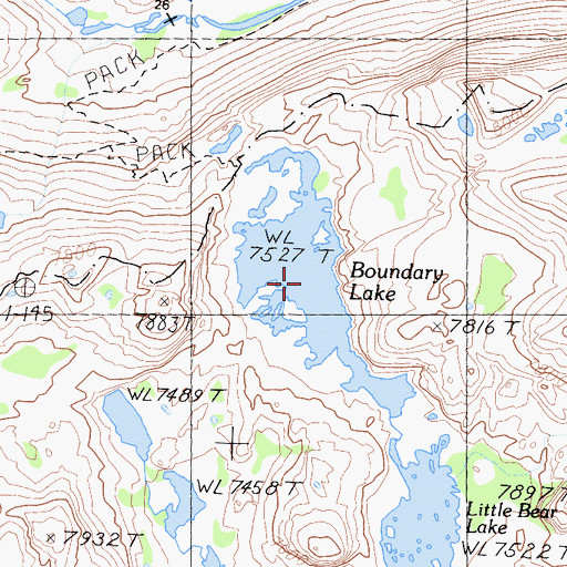 Topographic Map of Boundary Lake, CA