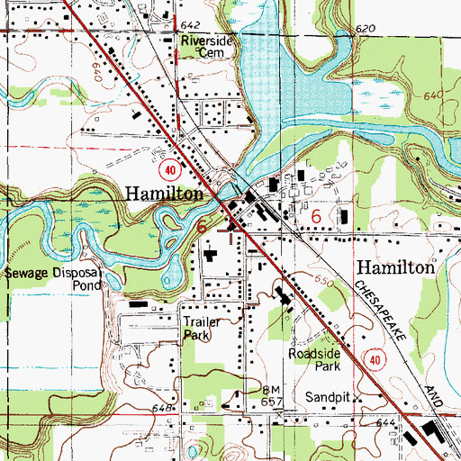 Topographic Map of Hamilton Medical Center, MI