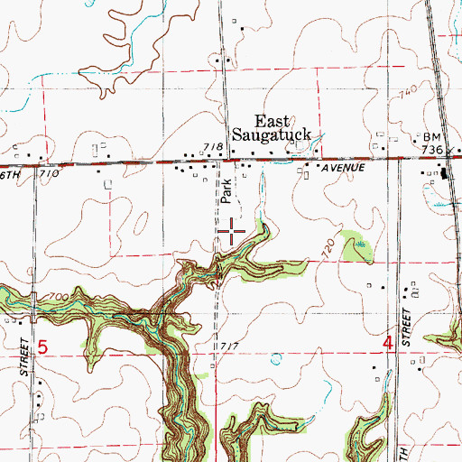 Topographic Map of East Saugatuck Post Office (historical), MI