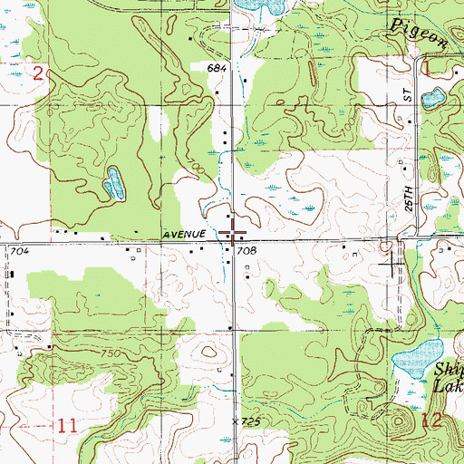 Topographic Map of Dallas Post Office (historical), MI