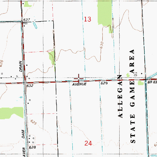 Topographic Map of Esther Post Office (historical), MI